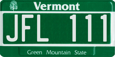 VT license plate JFL111