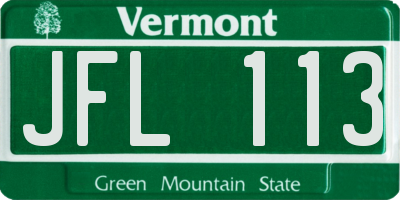 VT license plate JFL113