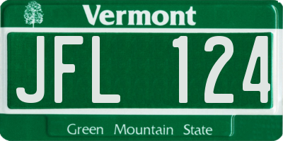 VT license plate JFL124