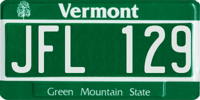 VT license plate JFL129