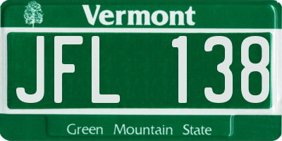 VT license plate JFL138