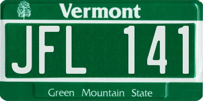 VT license plate JFL141