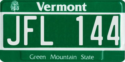 VT license plate JFL144