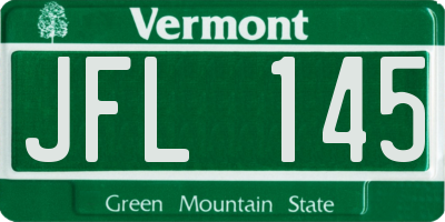 VT license plate JFL145