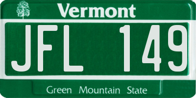 VT license plate JFL149