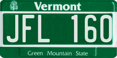VT license plate JFL160