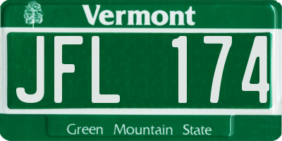 VT license plate JFL174