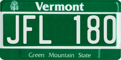 VT license plate JFL180