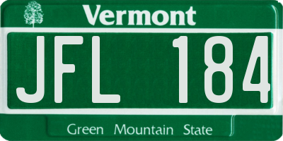 VT license plate JFL184