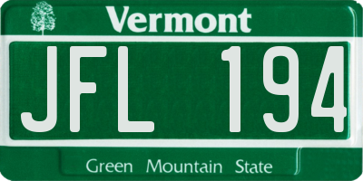 VT license plate JFL194