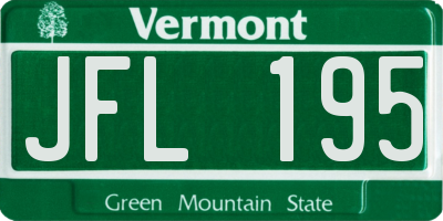 VT license plate JFL195
