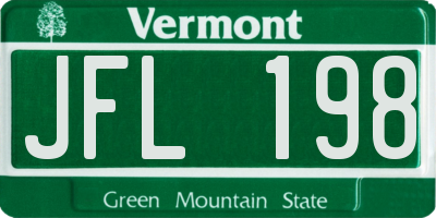 VT license plate JFL198