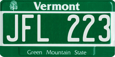 VT license plate JFL223