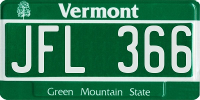 VT license plate JFL366