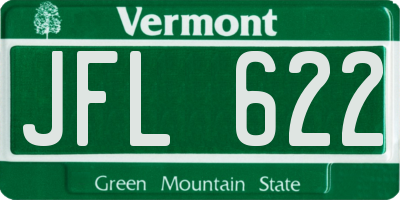 VT license plate JFL622