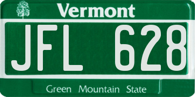 VT license plate JFL628