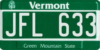 VT license plate JFL633