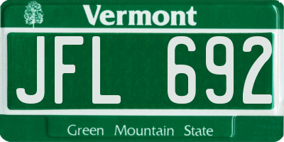 VT license plate JFL692