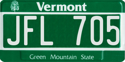 VT license plate JFL705