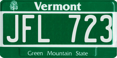 VT license plate JFL723