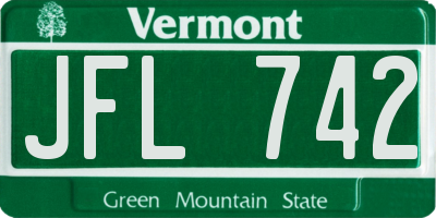 VT license plate JFL742