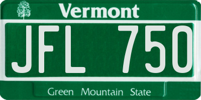 VT license plate JFL750