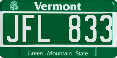 VT license plate JFL833