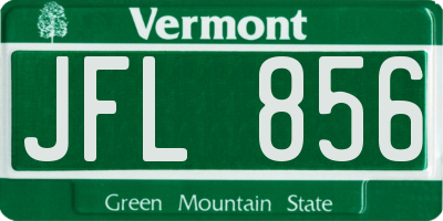 VT license plate JFL856