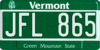 VT license plate JFL865