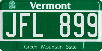 VT license plate JFL899