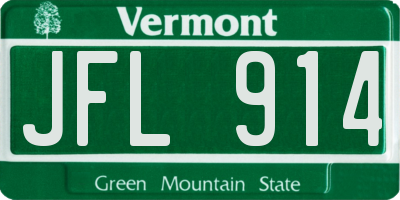 VT license plate JFL914
