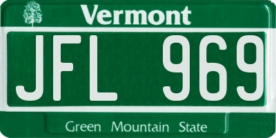 VT license plate JFL969
