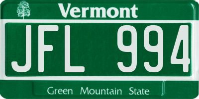 VT license plate JFL994