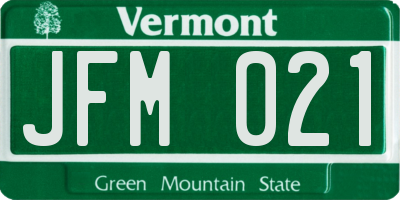 VT license plate JFM021