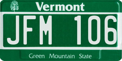 VT license plate JFM106