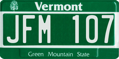 VT license plate JFM107
