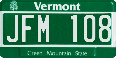 VT license plate JFM108