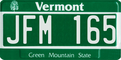 VT license plate JFM165