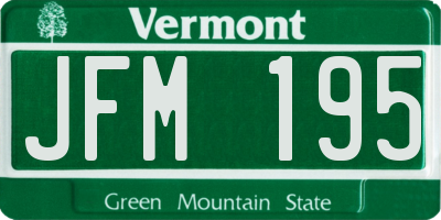 VT license plate JFM195