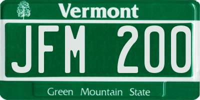 VT license plate JFM200