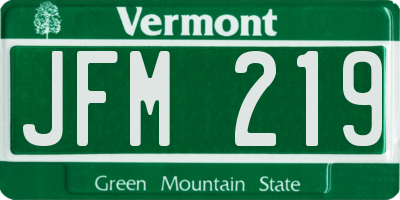 VT license plate JFM219
