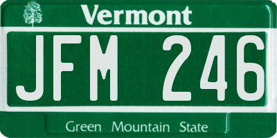 VT license plate JFM246