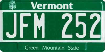 VT license plate JFM252