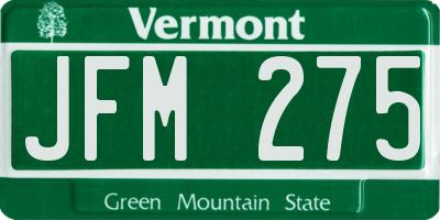 VT license plate JFM275