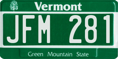 VT license plate JFM281