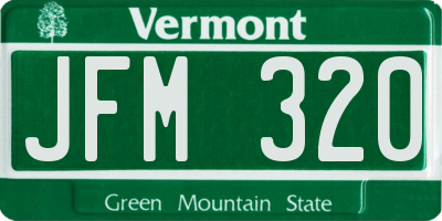 VT license plate JFM320