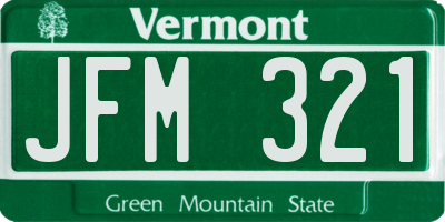 VT license plate JFM321