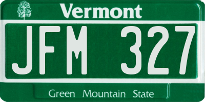 VT license plate JFM327
