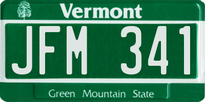 VT license plate JFM341