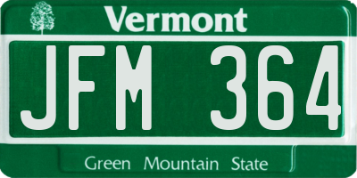 VT license plate JFM364